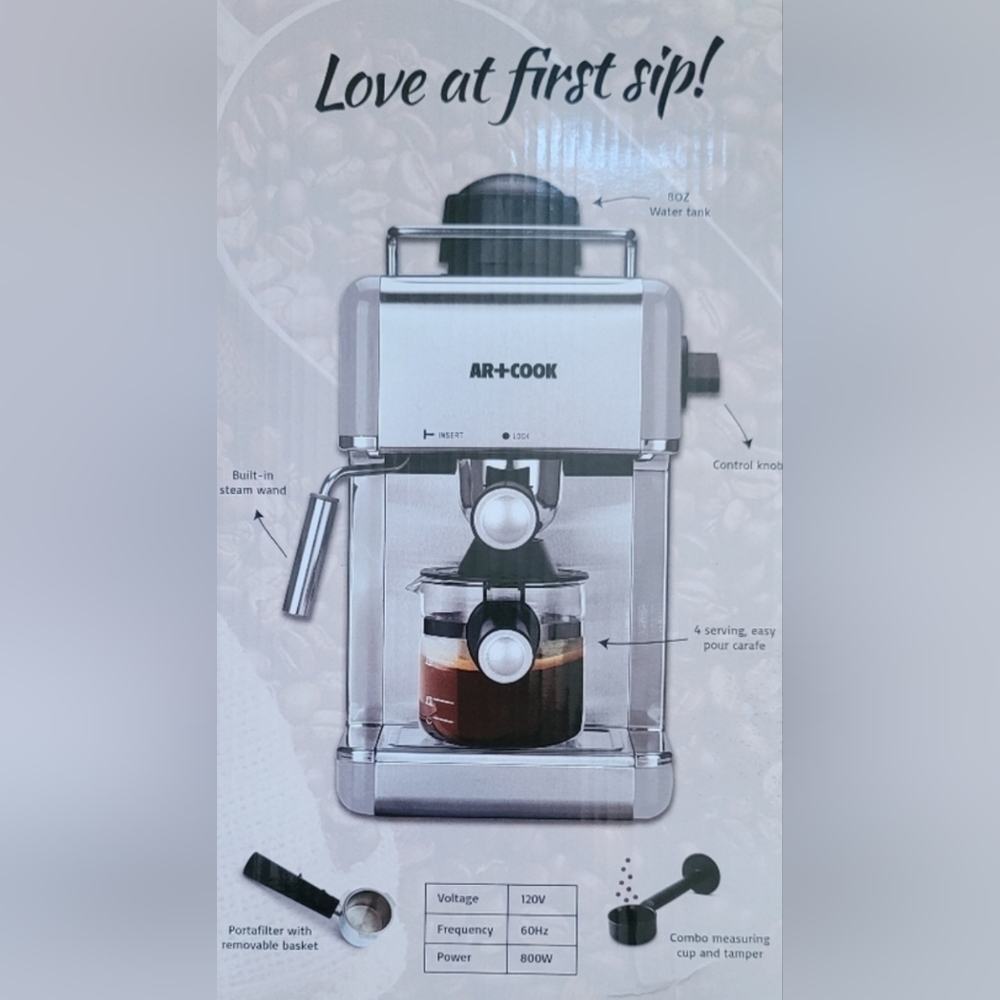 R+Co Silver Espresso Machine